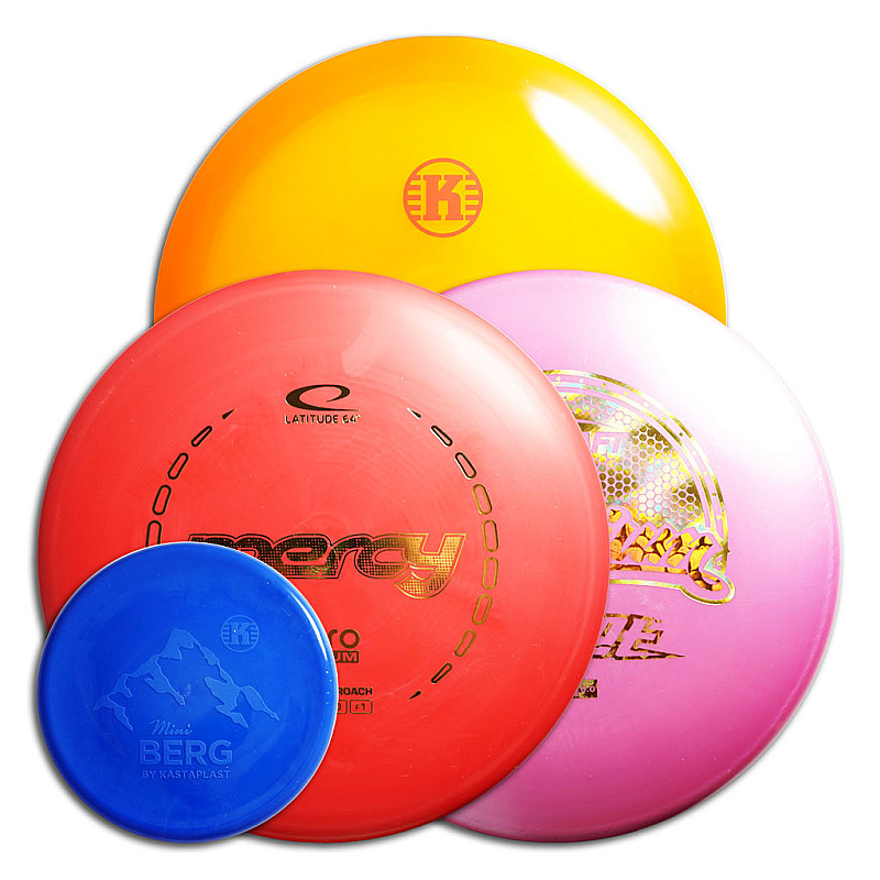 Startovací discgolfová sada Mix Prémium (putter, midrange, driver, marker)